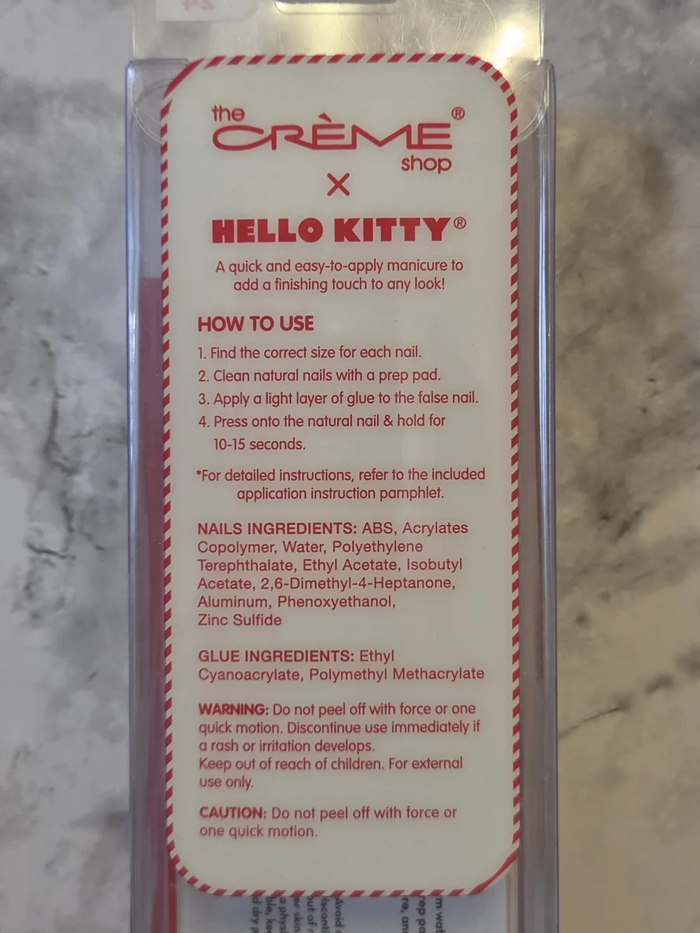 The Creme Shop - Hello Kitty Red & White - Sweet & Cozy Press On Nails Set Of 24